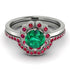 0.8 Carat Emerald Halo Bridal Set - Pamela No. 51