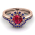 0.8 Carat Ruby Halo Bridal Set - Pamela No. 71