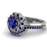 0.8 Carat Sapphire Halo Bridal Set - Pamela No. 75