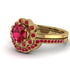 0.8 Carat Ruby Halo Bridal Set - Pamela No. 55