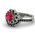 0.8 Carat Ruby Halo Bridal Set - Pamela No. 42