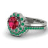 0.8 Carat Ruby Halo Bridal Set - Pamela No. 27