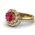0.8 Carat Ruby Halo Bridal Set - Pamela No. 10