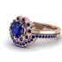 0.8 Carat Sapphire Halo Bridal Set - Pamela No. 74