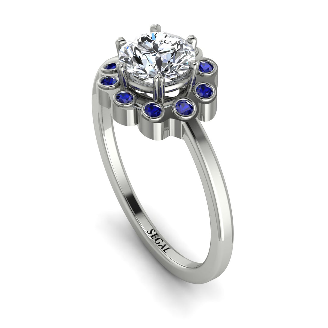 0.8 Carat Diamond Halo Engagement Ring - Pamela No. 63