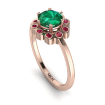 0.8 Carat Emerald Halo Engagement Ring - Pamela No. 50 image 1