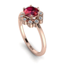 0.8 Carat Ruby Halo Engagement Ring - Pamela No. 11 image 1