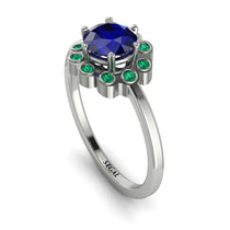 0.8 Carat Sapphire Halo Engagement Ring - Pamela No. 30 image 1