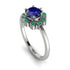 0.8 Carat Sapphire Halo Engagement Ring - Pamela No. 30