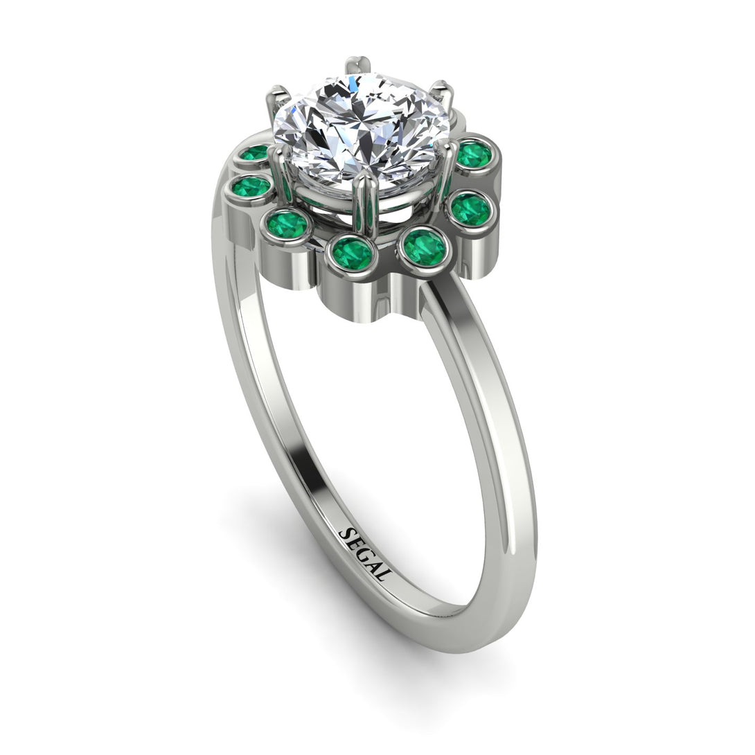 0.8 Carat Diamond Halo Engagement Ring - Pamela No. 18