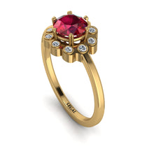 0.8 Carat Ruby Halo Engagement Ring - Pamela No. 10 image 1