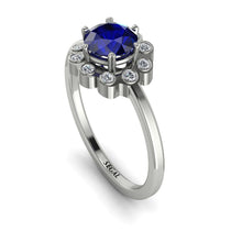 0.8 Carat Sapphire Halo Engagement Ring - Pamela No. 15 image 1