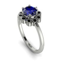 0.8 Carat Sapphire Halo Engagement Ring - Pamela No. 45 image 1