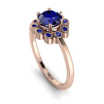 0.8 Carat Sapphire Halo Engagement Ring - Pamela No. 74 image 1