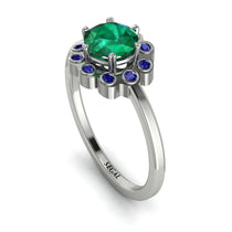 0.8 Carat Emerald Halo Engagement Ring - Pamela No. 66 image 1