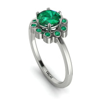 0.8 Carat Emerald Halo Engagement Ring - Pamela No. 21 image 1