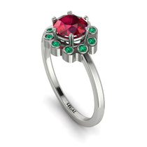 0.8 Carat Ruby Halo Engagement Ring - Pamela No. 27 image 1