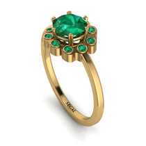 0.8 Carat Emerald Halo Engagement Ring - Pamela No. 19 image 1