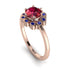 0.8 Carat Ruby Halo Engagement Ring - Pamela No. 71