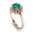 0.8 Carat Emerald Halo Engagement Ring - Pamela No. 5