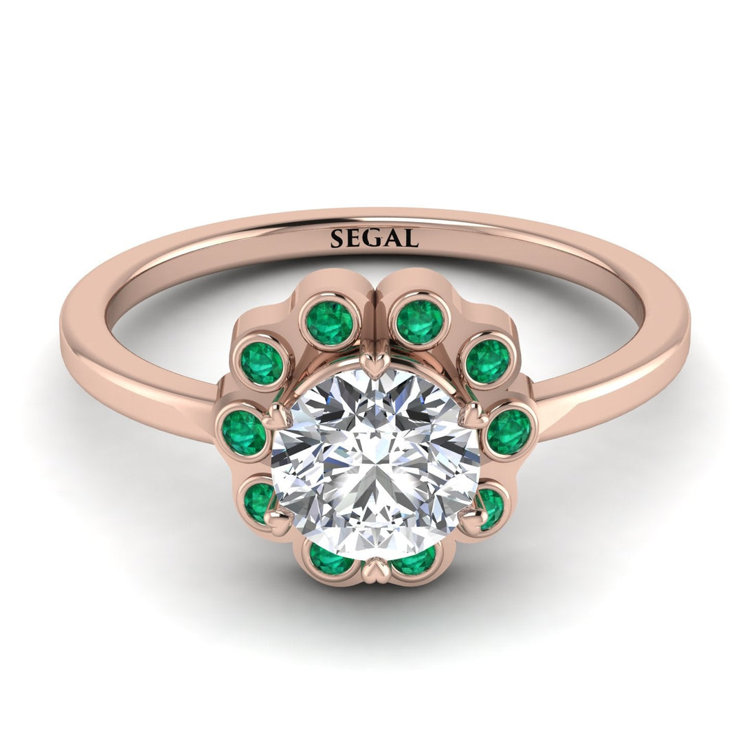 0.8 Carat Diamond Halo Engagement Ring - Pamela No. 17