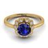 0.8 Carat Sapphire Halo Engagement Ring - Pamela No. 13
