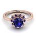 0.8 Carat Sapphire Halo Engagement Ring - Pamela No. 74