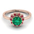 0.8 Carat Emerald Halo Engagement Ring - Pamela No. 50 image 2