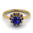 0.8 Carat Sapphire Halo Engagement Ring - Pamela No. 73