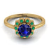 0.8 Carat Sapphire Halo Engagement Ring - Pamela No. 28