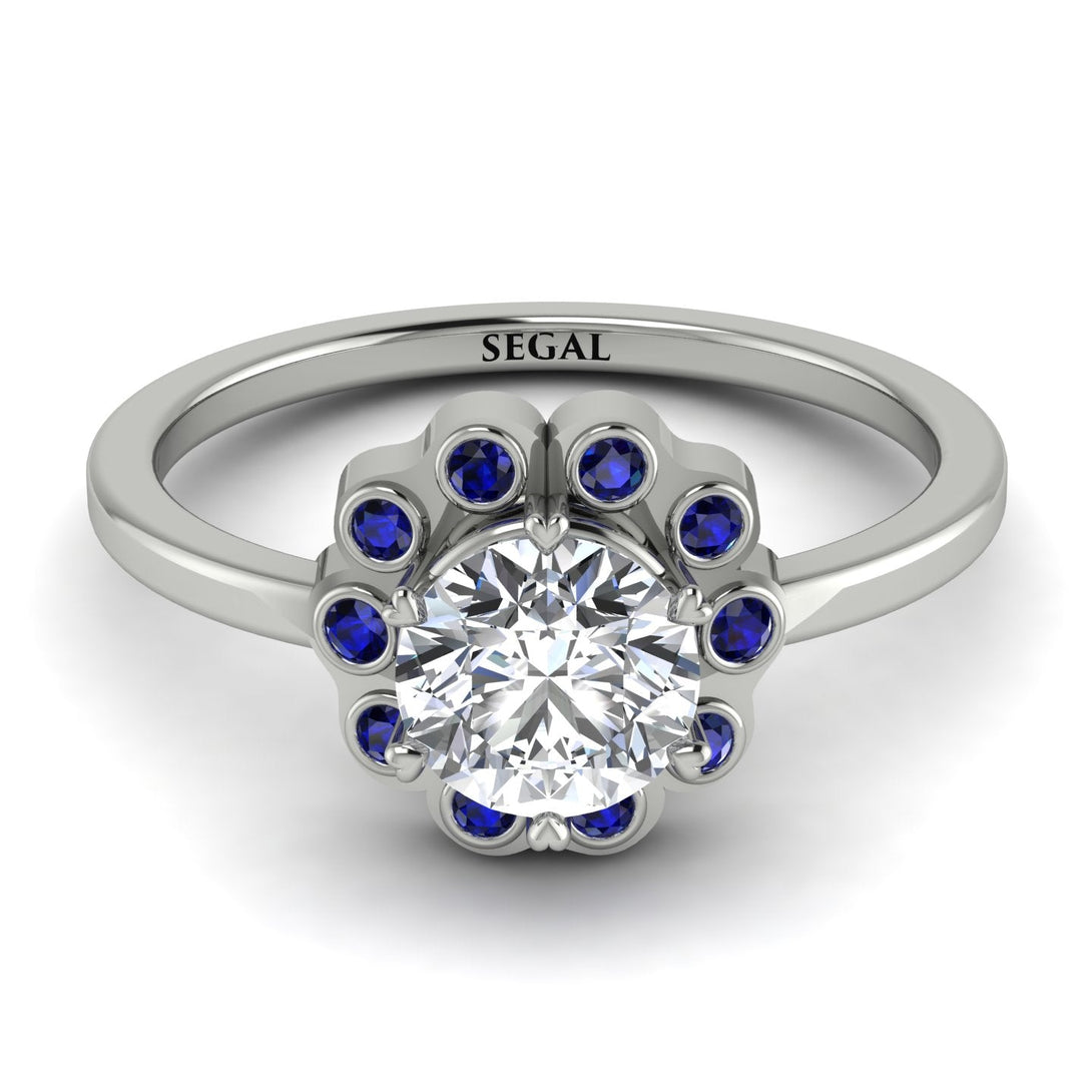 0.8 Carat Diamond Halo Engagement Ring - Pamela No. 63