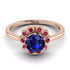 0.8 Carat Sapphire Halo Engagement Ring - Pamela No. 59