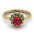 0.8 Carat Ruby Halo Engagement Ring - Pamela No. 25 image 2