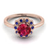 0.8 Carat Ruby Halo Engagement Ring - Pamela No. 71 image 2