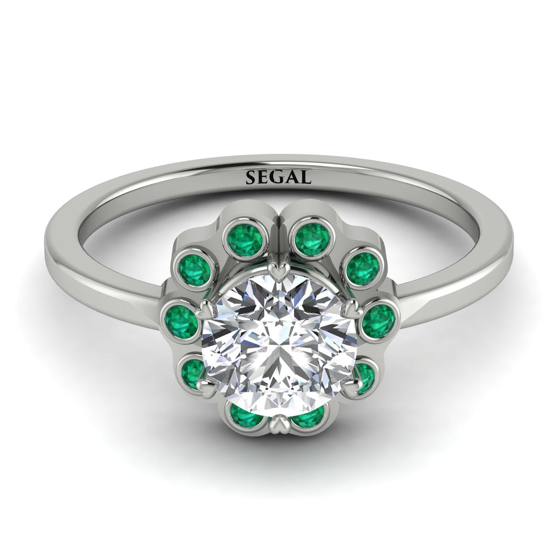 0.8 Carat Diamond Halo Engagement Ring - Pamela No. 18