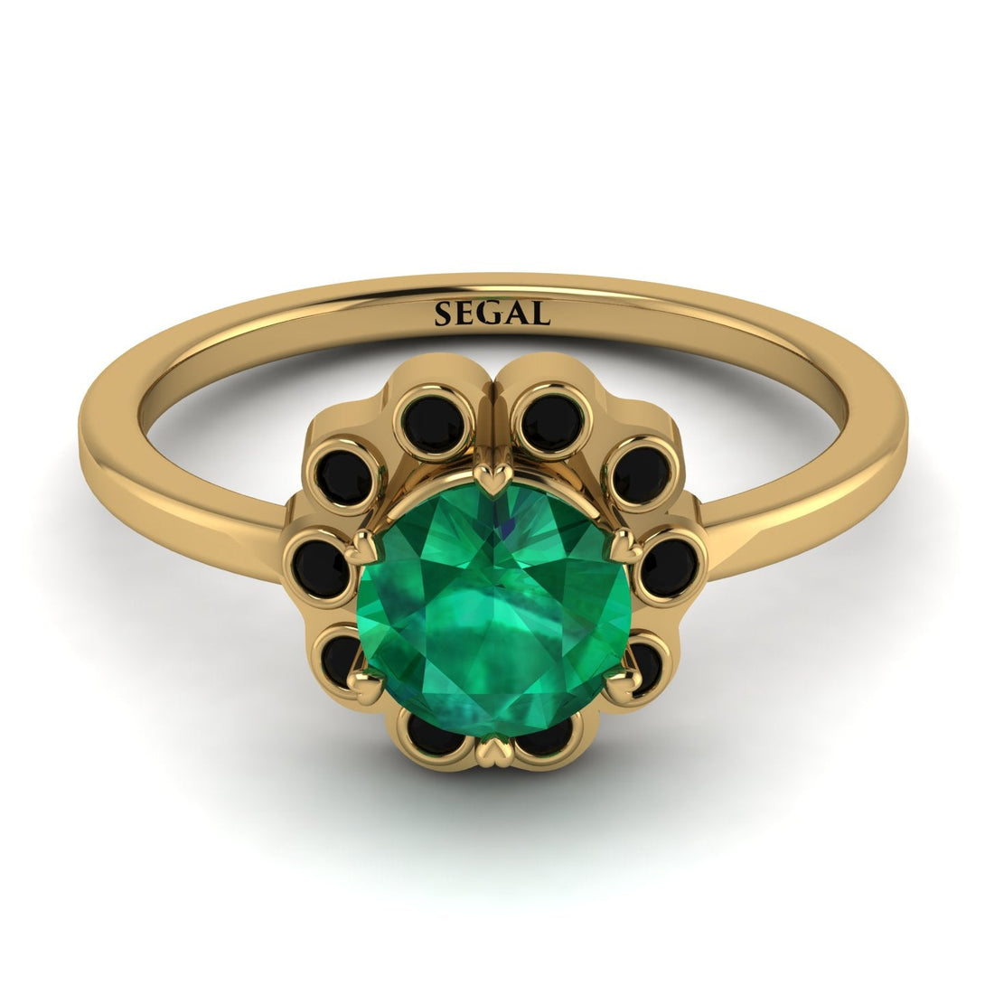 0.8 Carat Emerald Halo Engagement Ring - Pamela No. 34