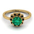 0.8 Carat Emerald Halo Engagement Ring - Pamela No. 34