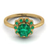 0.8 Carat Emerald Halo Engagement Ring - Pamela No. 19