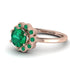0.8 Carat Emerald Halo Engagement Ring - Pamela No. 20