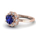 0.8 Carat Sapphire Halo Engagement Ring - Pamela No. 14