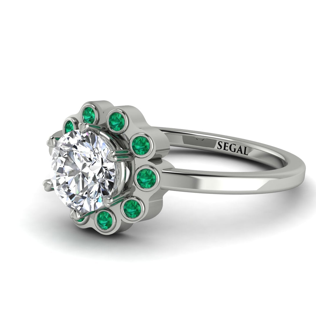 0.8 Carat Diamond Halo Engagement Ring - Pamela No. 18