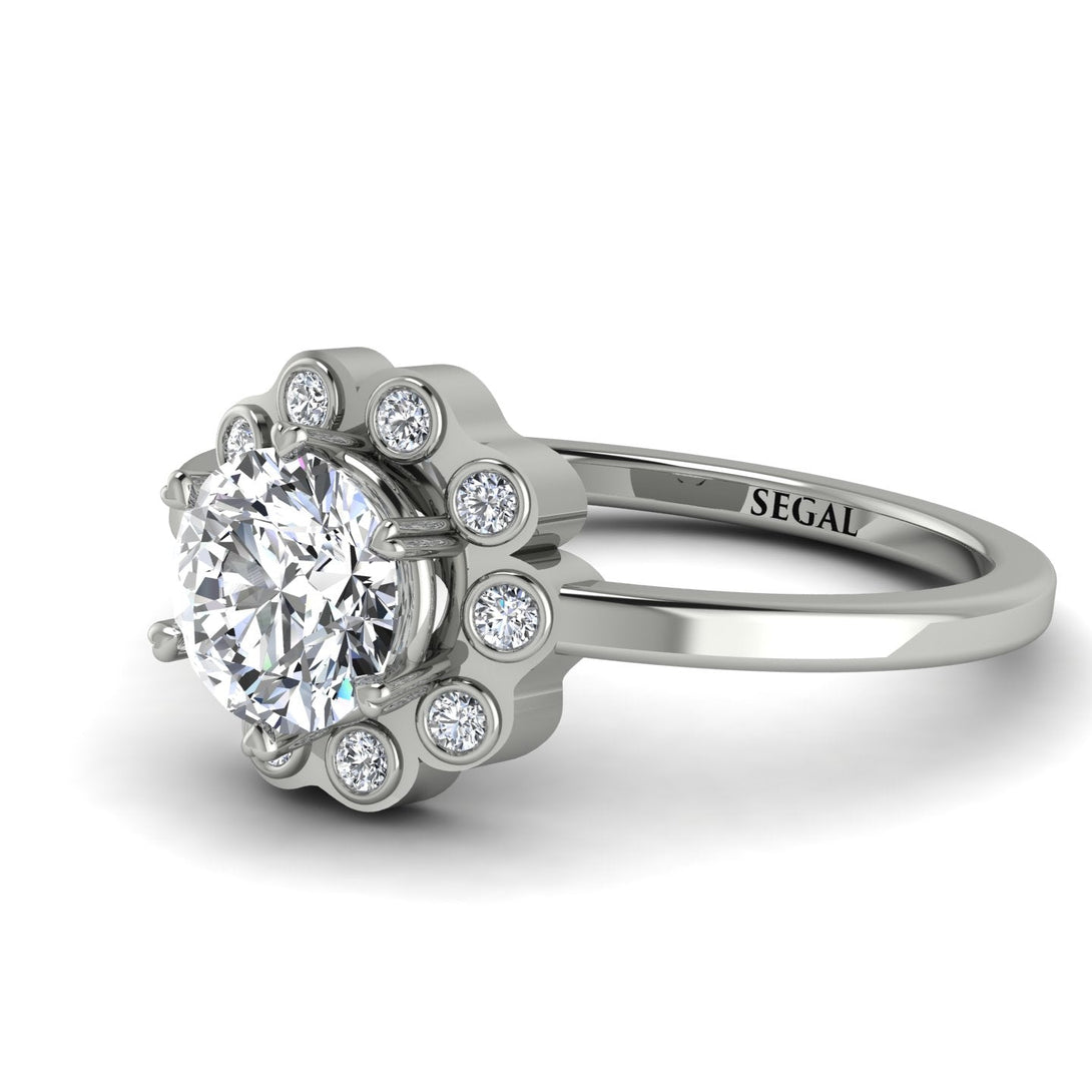 0.8 Carat Diamond Halo Engagement Ring - Pamela No. 3