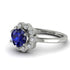 0.8 Carat Sapphire Halo Engagement Ring - Pamela No. 15