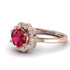 0.8 Carat Ruby Halo Engagement Ring - Pamela No. 11 image 3