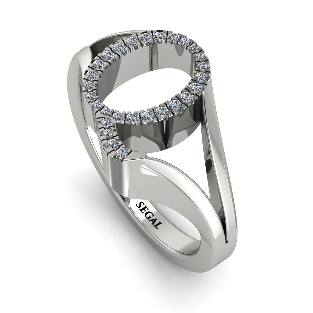 White Diamond Initial Q Ring