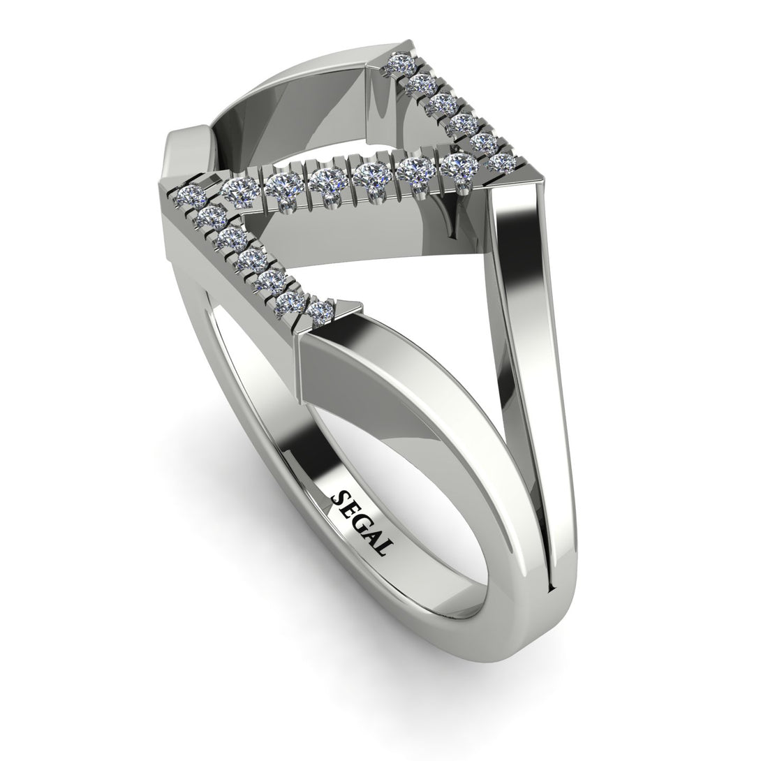 White Diamond Initial Z Ring