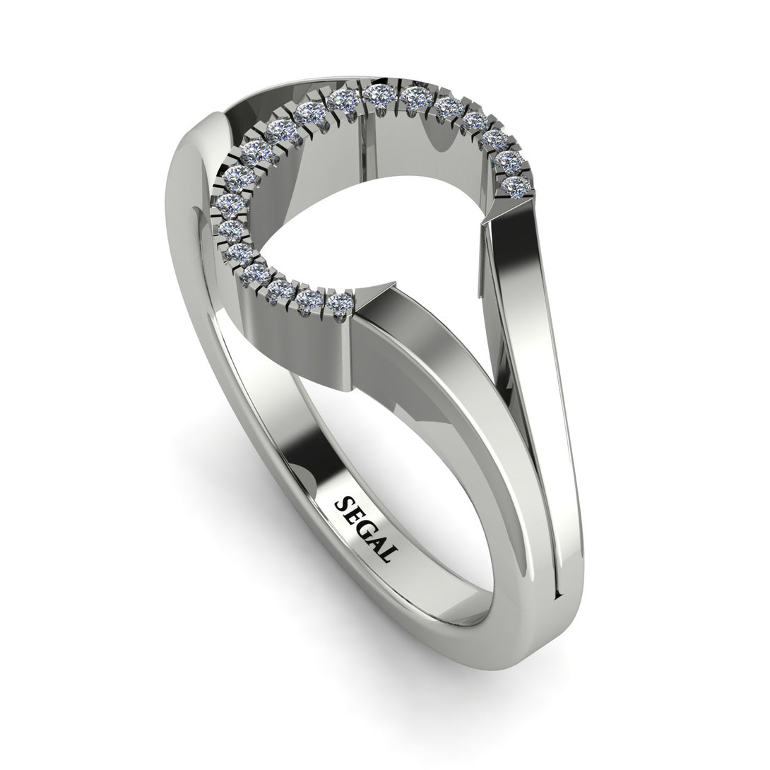 White Diamond Initial C Ring