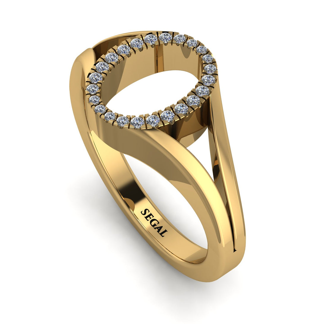 White Diamond Initial O Ring