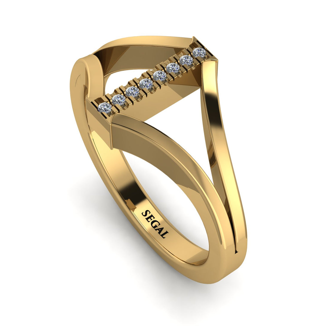 White Diamond Initial I Ring