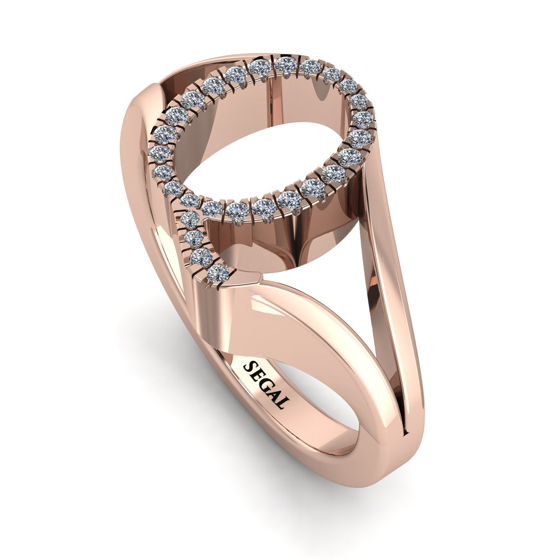 White Diamond Initial Q Ring